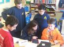 Rookie School Club Roundup operators from All Saints STEAM Academy (Middletown, RI)  providing "mutual support" to a teammate on the first day of competition. The group meets each week to study material for the Technician Class license and are expected to sit for the exam in May. 